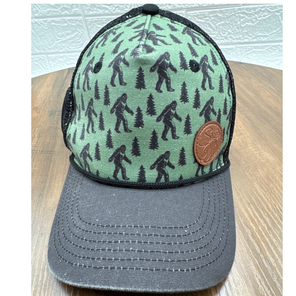 Sipsey Wilder Bigfoot Sasquatch Trucker Hat Cap Green Black Tree Unisex Snapback
